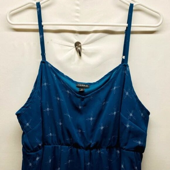 Torrid Sleeveless Dress Women's Size 0 Blue Gem Starburst Design Tank Top EUC - Picture 2 of 13